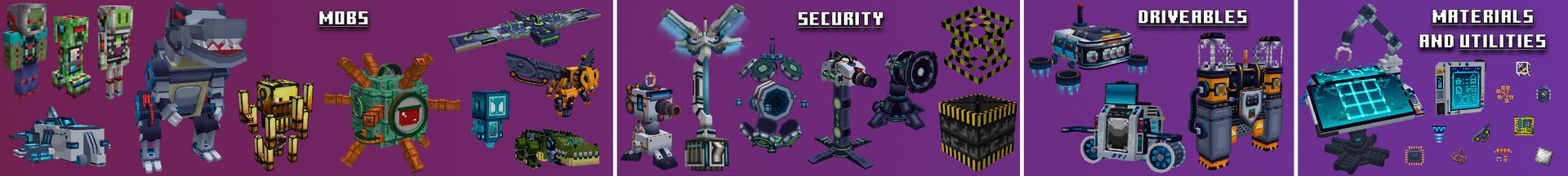 Panorama of the Minecraft Bedrock Marketplace product Cyber Security created by Lifeboat.
