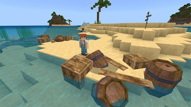 Screenshot of the Minecraft Bedrock Marketplace product Desert Island created by Lifeboat.