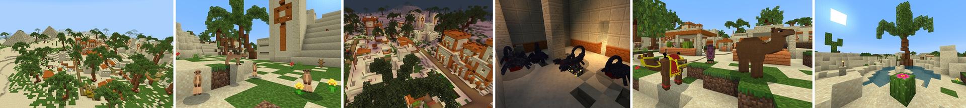 Panorama of the Minecraft Bedrock Marketplace product Deserts+ created by Lifeboat.