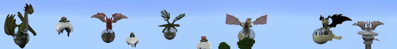 Panorama of the Minecraft Bedrock Marketplace product Dragon Skyblock created by Lifeboat.