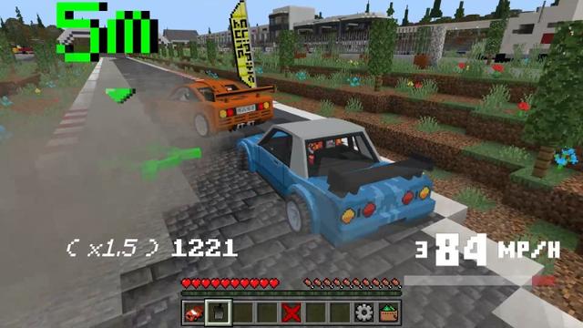 Screenshot of the Minecraft Bedrock Marketplace product Drift Simulator: World Edition created by Lifeboat.