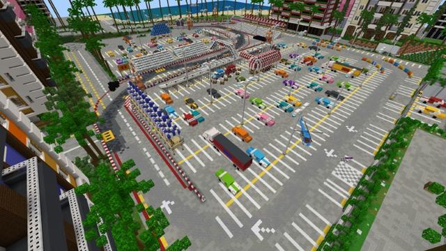 Screenshot of the Minecraft Bedrock Marketplace product Drift Simulator: World Edition created by Lifeboat.