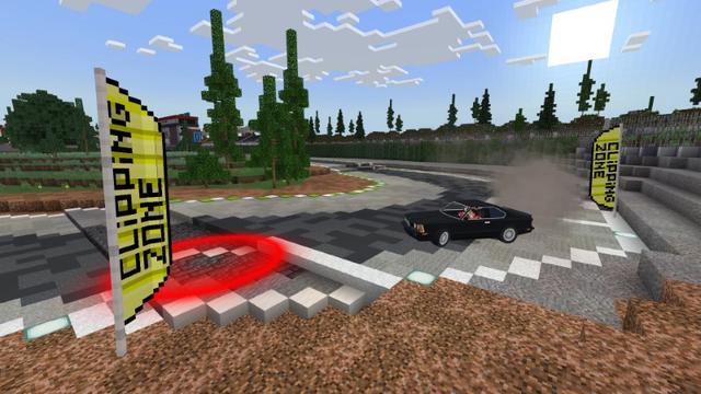 Screenshot of the Minecraft Bedrock Marketplace product Drift Simulator: World Edition created by Lifeboat.