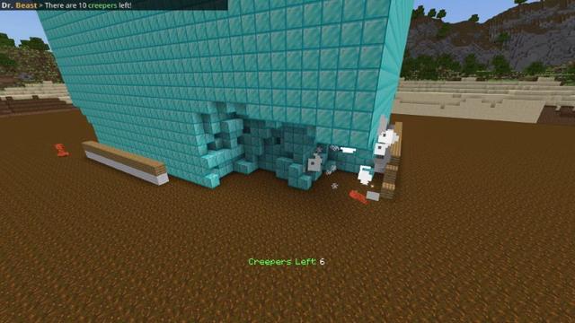 Screenshot of the Minecraft Bedrock Marketplace product Explosions vs 500,000 Diamonds created by Lifeboat.