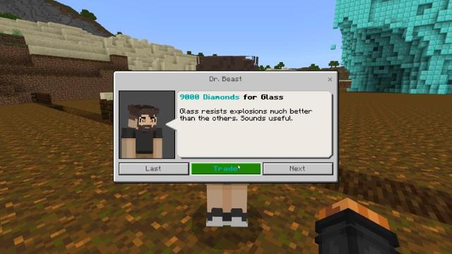 Screenshot of the Minecraft Bedrock Marketplace product Explosions vs 500,000 Diamonds created by Lifeboat.