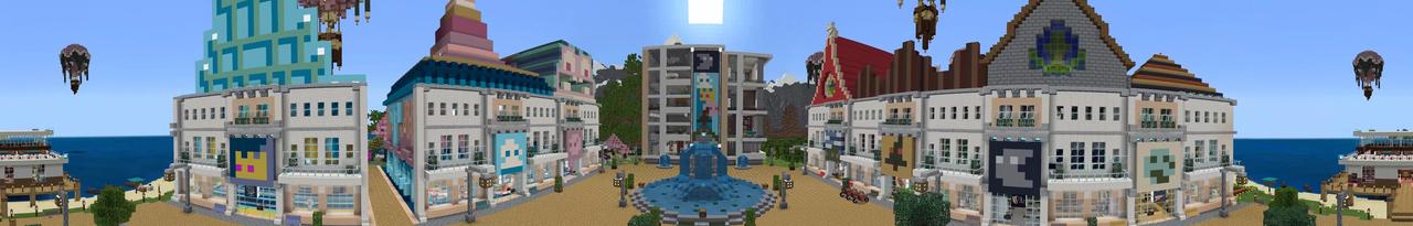 Panorama of the Minecraft Bedrock Marketplace product Fashion TV created by Lifeboat.