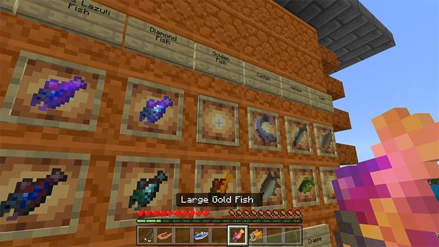 Screenshot of the Minecraft Bedrock Marketplace product Fishing+ created by Lifeboat.