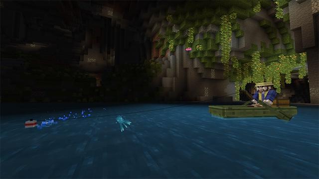 Screenshot of the Minecraft Bedrock Marketplace product Fishing+ created by Lifeboat.