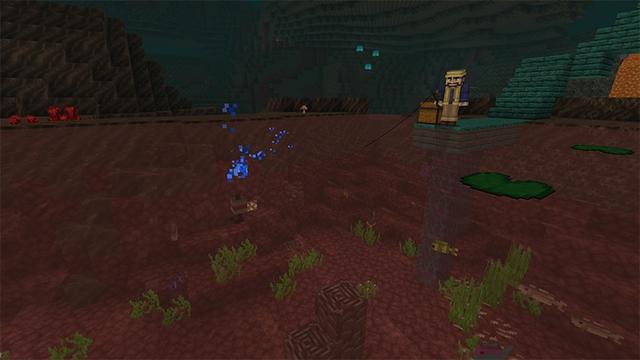 Screenshot of the Minecraft Bedrock Marketplace product Fishing+ created by Lifeboat.