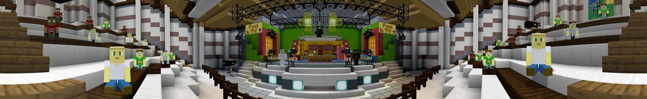 Panorama of the Minecraft Bedrock Marketplace product Food TV created by Lifeboat.