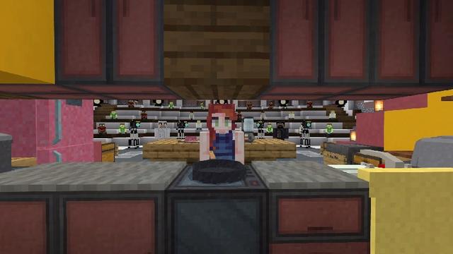 Screenshot of the Minecraft Bedrock Marketplace product Food TV created by Lifeboat.