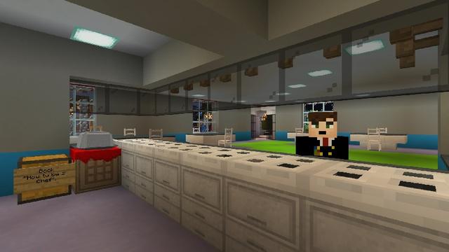 Screenshot of the Minecraft Bedrock Marketplace product Food TV created by Lifeboat.
