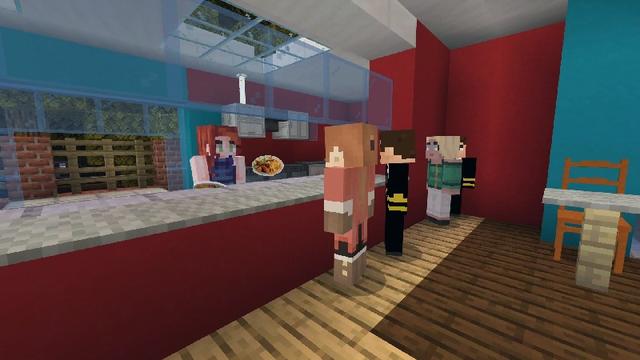Screenshot of the Minecraft Bedrock Marketplace product Food TV created by Lifeboat.