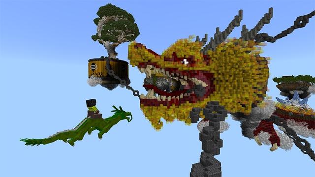 Screenshot of the Minecraft Bedrock Marketplace product Free the Dragon created by Lifeboat.