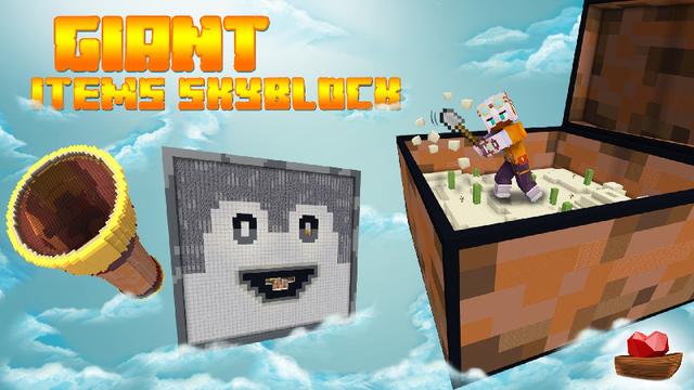 Thumbnail of the Minecraft Bedrock Marketplace product Giant Items Skyblock created by Lifeboat.