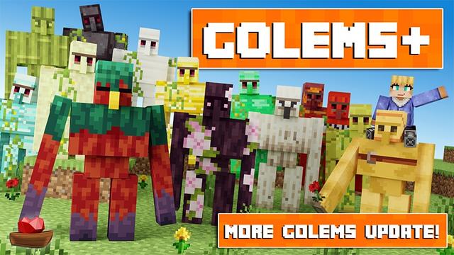 Thumbnail of the Minecraft Bedrock Marketplace product Golems+ created by Lifeboat.