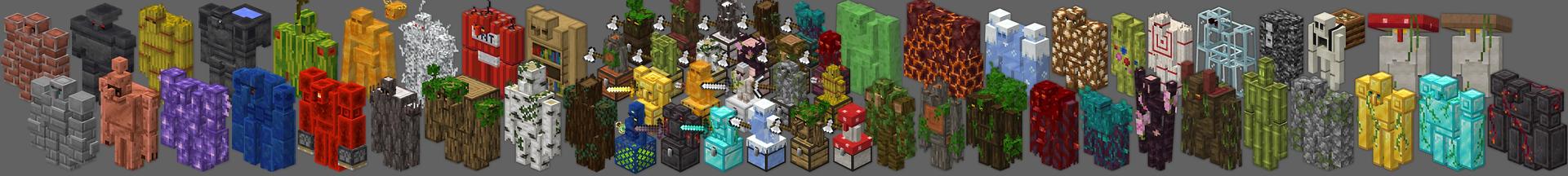 Panorama of the Minecraft Bedrock Marketplace product Golems Add-On created by Lifeboat.