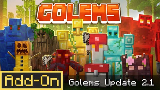 Thumbnail of the Minecraft Bedrock Marketplace product Golems Add-On created by Lifeboat.