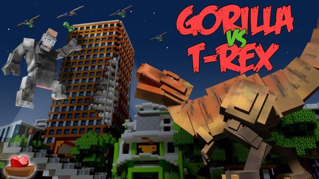 Thumbnail of the Minecraft Bedrock Marketplace product Gorilla vs. T-Rex created by Lifeboat.