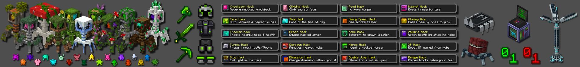 Panorama of the Minecraft Bedrock Marketplace product Hacker Add-On created by Lifeboat.