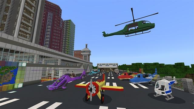 Screenshot of the Minecraft Bedrock Marketplace product Helicopters created by Lifeboat.