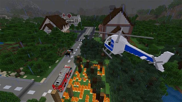 Screenshot of the Minecraft Bedrock Marketplace product Helicopters created by Lifeboat.