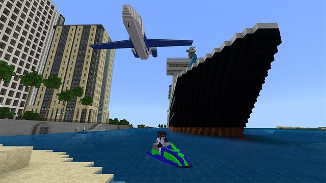 Screenshot of the Minecraft Bedrock Marketplace product Helicopters created by Lifeboat.
