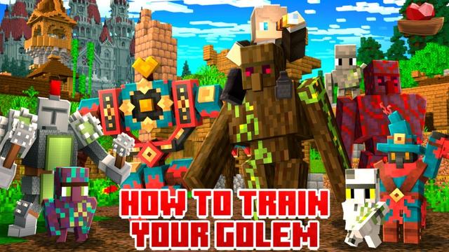 Thumbnail of the Minecraft Bedrock Marketplace product How to Train Your Golem created by Lifeboat.