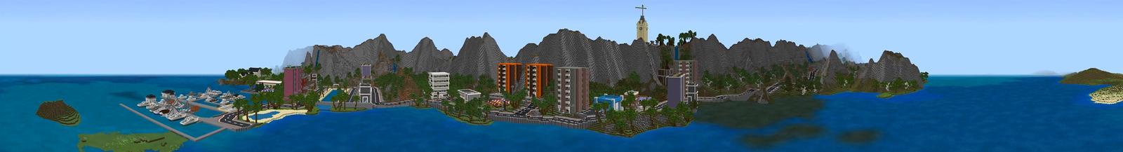 Panorama of the Minecraft Bedrock Marketplace product Life in Hawaii created by Lifeboat.