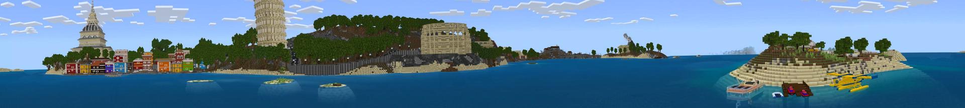Panorama of the Minecraft Bedrock Marketplace product Life in Italy created by Lifeboat.