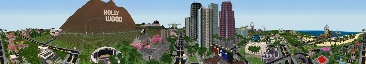 Panorama of the Minecraft Bedrock Marketplace product Life in Los Angeles created by Lifeboat.