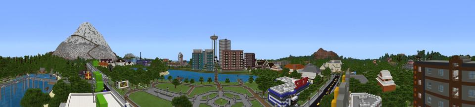 Panorama of the Minecraft Bedrock Marketplace product Life in Seattle created by Lifeboat.