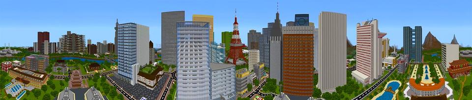 Panorama of the Minecraft Bedrock Marketplace product Life in Tokyo created by Lifeboat.