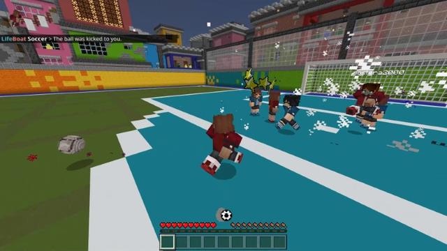 Screenshot of the Minecraft Bedrock Marketplace product Lifeboat Soccer 24 created by Lifeboat.