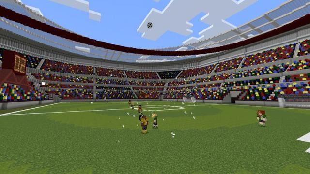 Screenshot of the Minecraft Bedrock Marketplace product Lifeboat Soccer 24 created by Lifeboat.