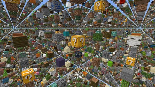Screenshot of the Minecraft Bedrock Marketplace product Lucky Block Sky Grid created by Lifeboat.