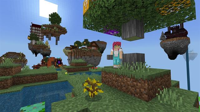Screenshot of the Minecraft Bedrock Marketplace product Lucky Block Trees created by Lifeboat.