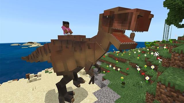 Screenshot of the Minecraft Bedrock Marketplace product Lucky Dinosaur Eggs created by Lifeboat.