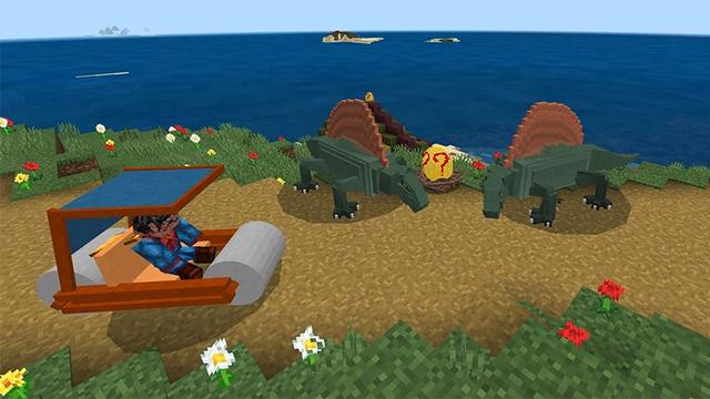 Screenshot of the Minecraft Bedrock Marketplace product Lucky Dinosaur Eggs created by Lifeboat.