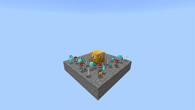 Screenshot of the Minecraft Bedrock Marketplace product Lucky One Block Challenge created by Lifeboat.