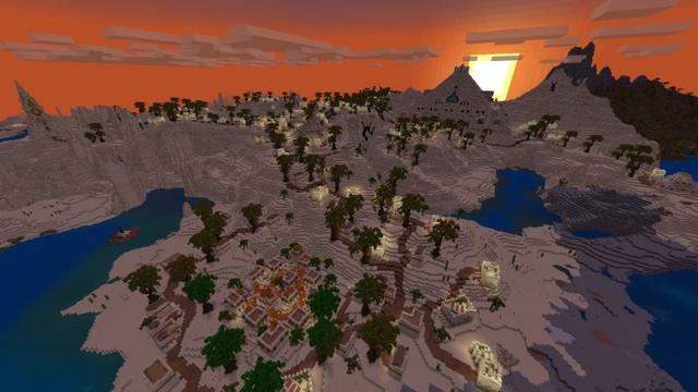 Screenshot of the Minecraft Bedrock Marketplace product Mega Pyramid Village created by Lifeboat.