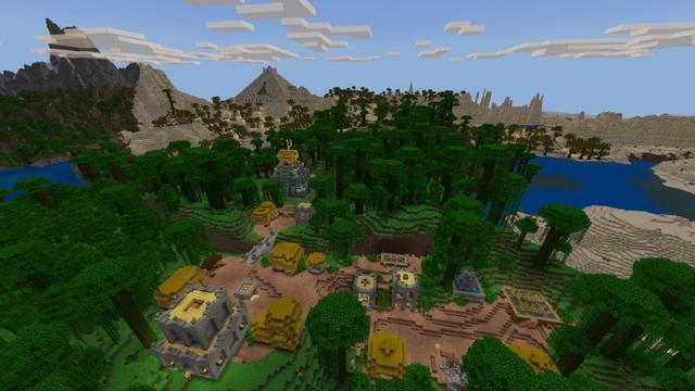 Screenshot of the Minecraft Bedrock Marketplace product Mega Pyramid Village created by Lifeboat.