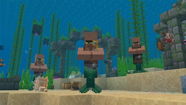 Screenshot of the Minecraft Bedrock Marketplace product Mermaid Village created by Lifeboat.