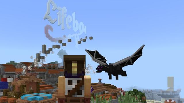 Screenshot of the Minecraft Bedrock Marketplace product Mini Ender Dragon Pet created by Lifeboat.