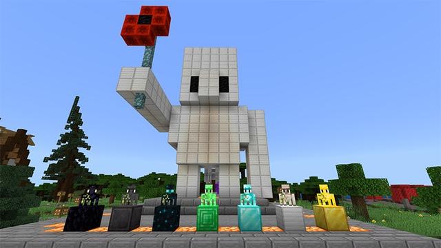Screenshot of the Minecraft Bedrock Marketplace product Mini Golems created by Lifeboat.