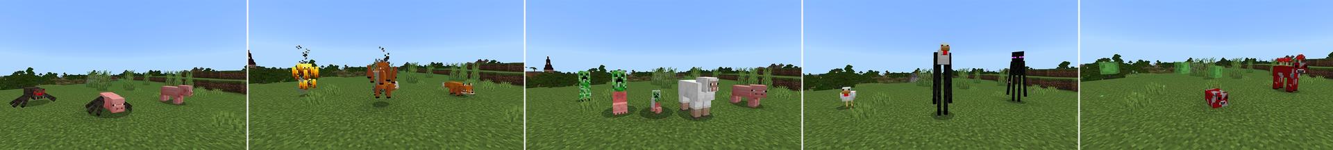 Panorama of the Minecraft Bedrock Marketplace product Misfit Mobs created by Lifeboat.