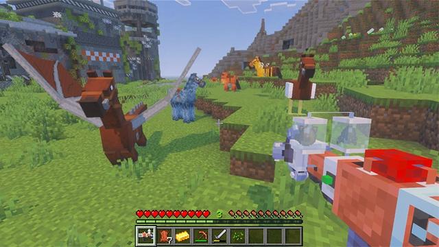 Screenshot of the Minecraft Bedrock Marketplace product Mob Fusion Add-On created by Lifeboat.