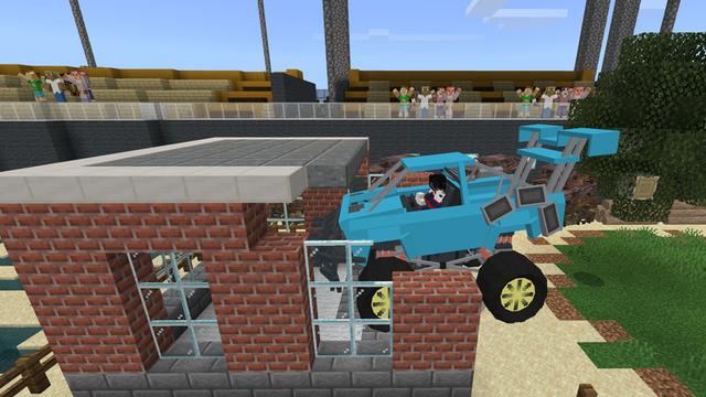 Screenshot of the Minecraft Bedrock Marketplace product Monster Trucks created by Lifeboat.