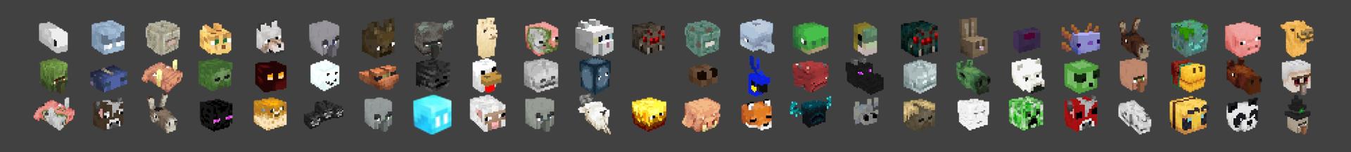 Panorama of the Minecraft Bedrock Marketplace product More Mob Heads created by Lifeboat.