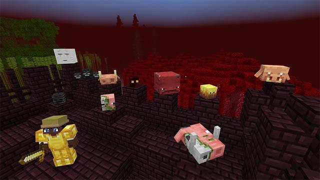 Screenshot of the Minecraft Bedrock Marketplace product More Mob Heads created by Lifeboat.